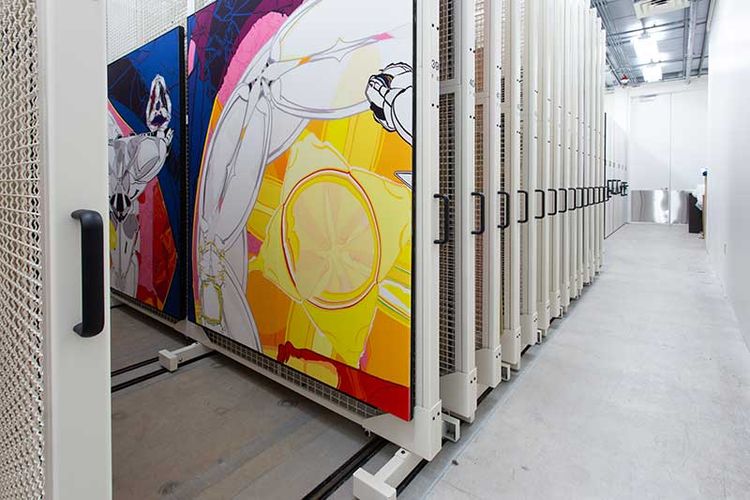 lateral art racks with map storage