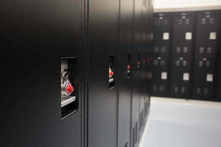 high school locker room personal storage lockers