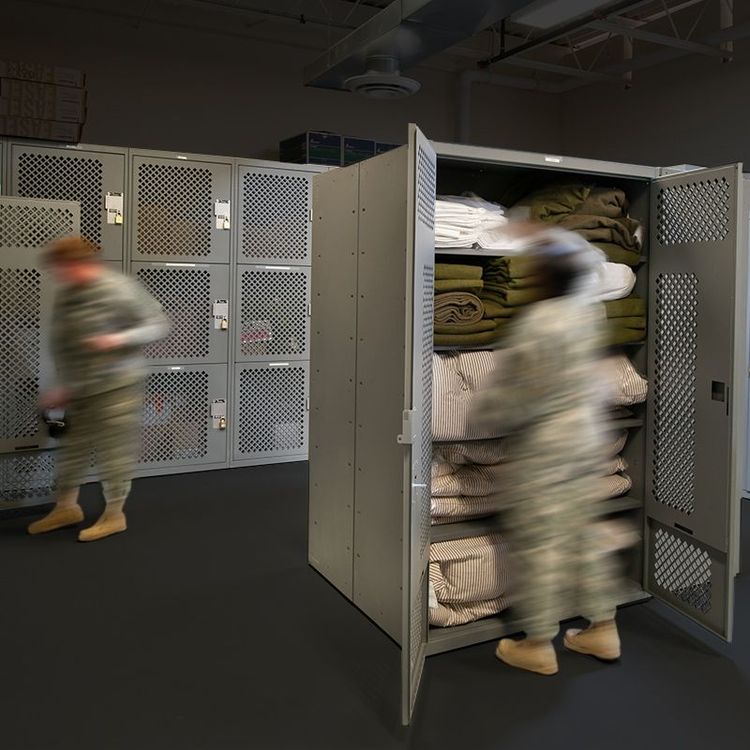 military gear lock room easy equipment storage