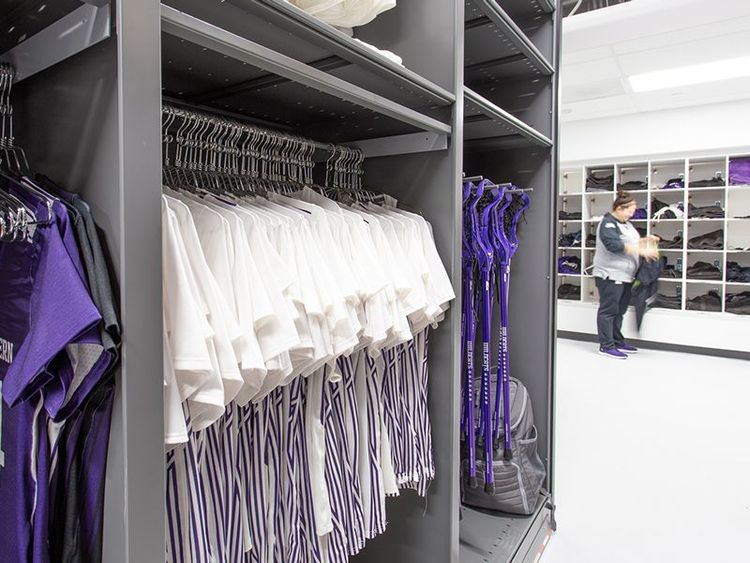 multi sport equipment room athletic storage