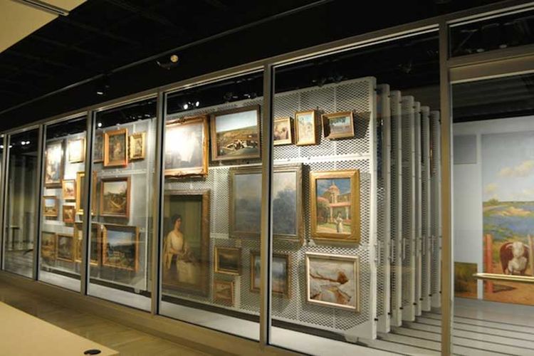 museum art rack at Witte Museum