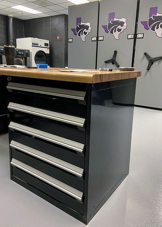 public school athletic equipment room storage