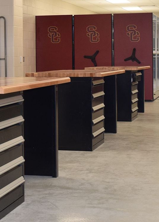 school district sport team equipment room