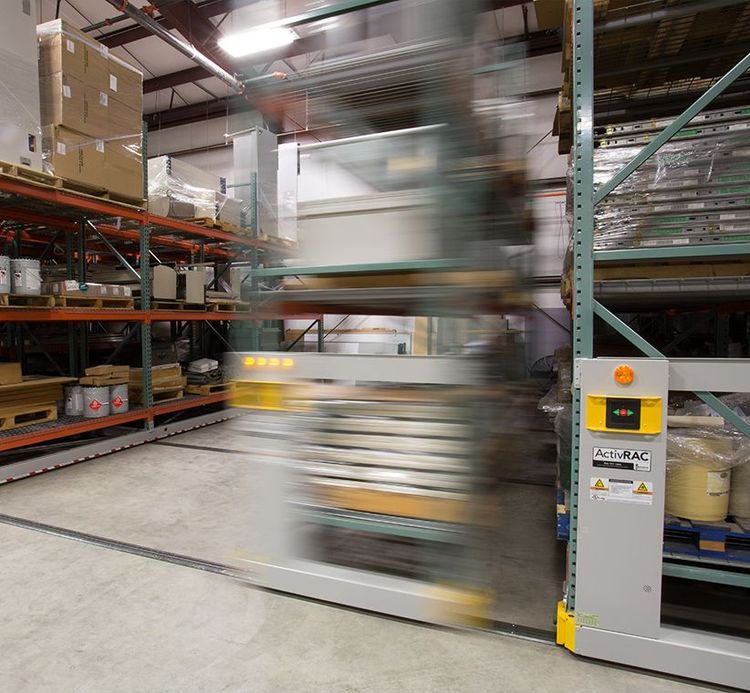 warehouse moveable vertical pallet racking system