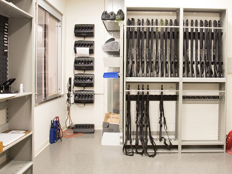 military armory storage weapon shelving