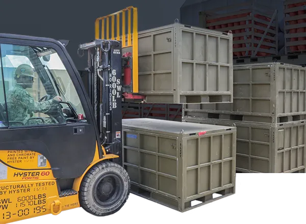 military cargo pallet crate