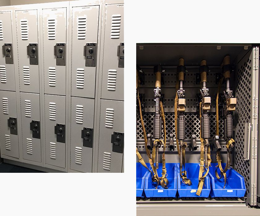 military police secure weapon personal storage lockers