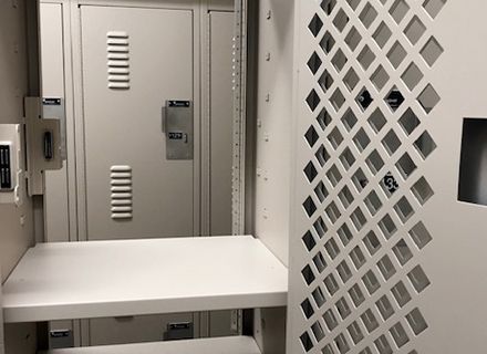 military readiness pass-through mesh lockers