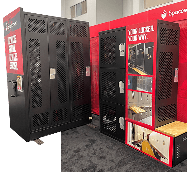 Spacesaver military lockers at warrior west tradeshow 