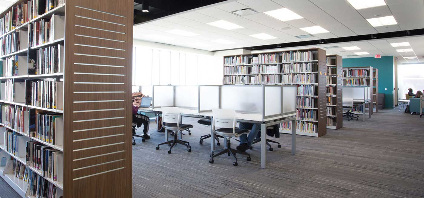 modern library shelving university space planning