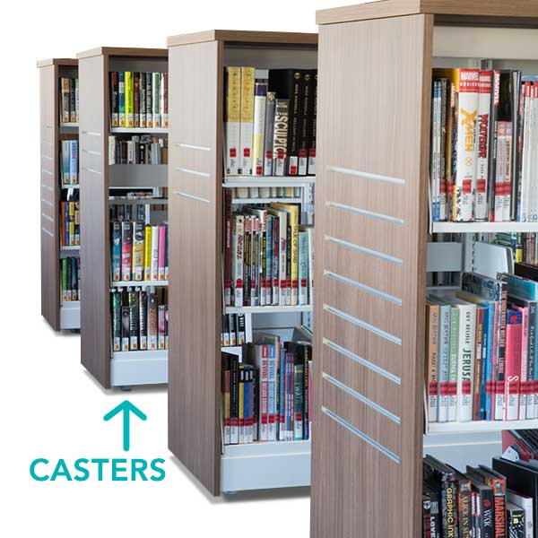 moveable library shelving on casters