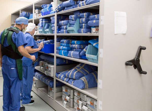 operating room supply room storage systems