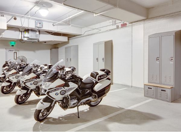 police motorcycle garage lockers
