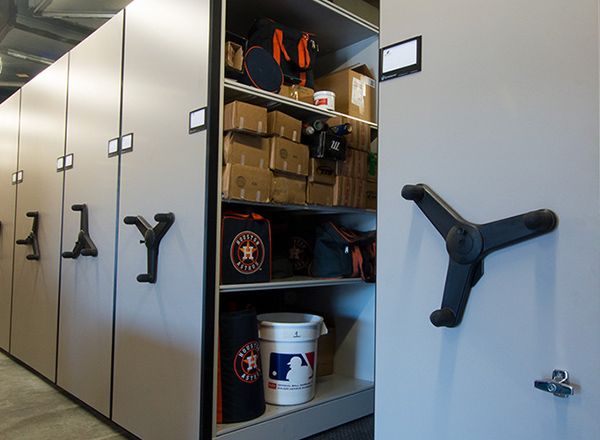 professional baseball supply storage