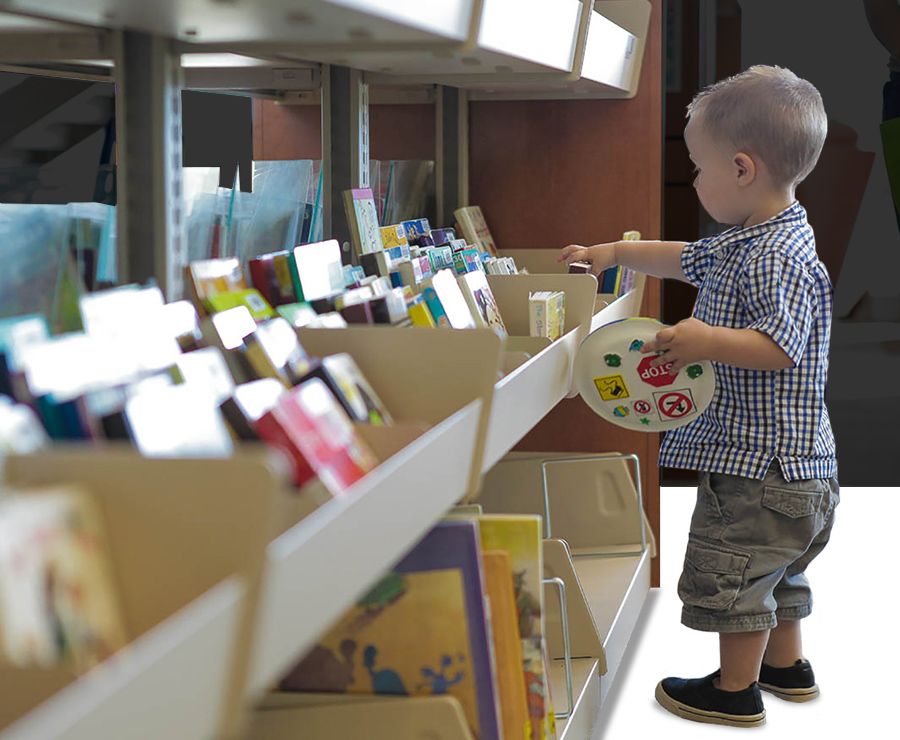 public library children book shelving