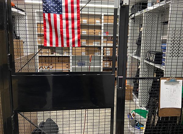 public safety evidence storage cage shelving design