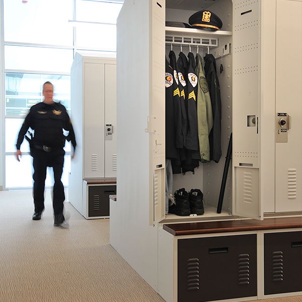 public safety locker room personal gear lockers