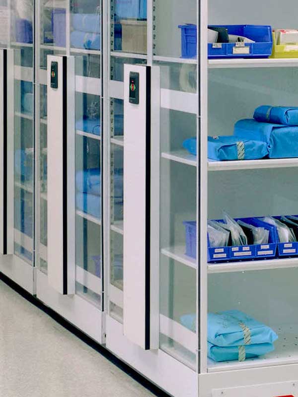 hospital supply storage compact mobile systems