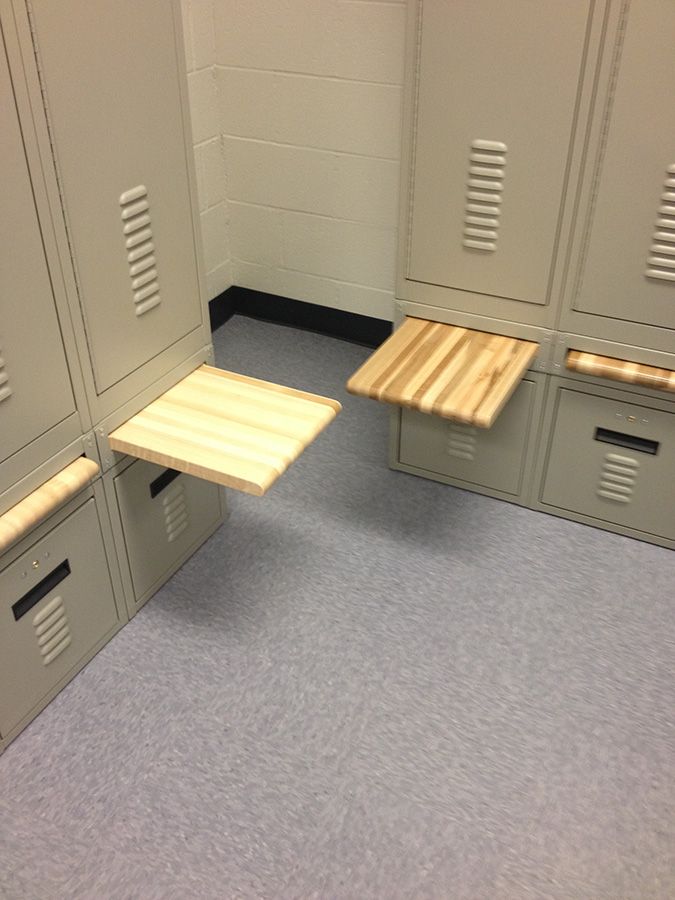 retractable locker room seating bradboard bench