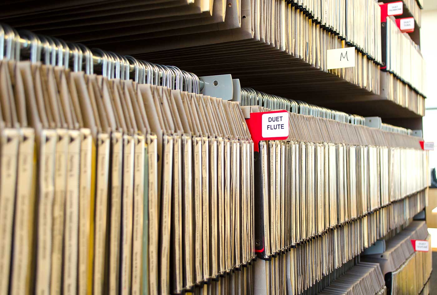 sheet music storage library
