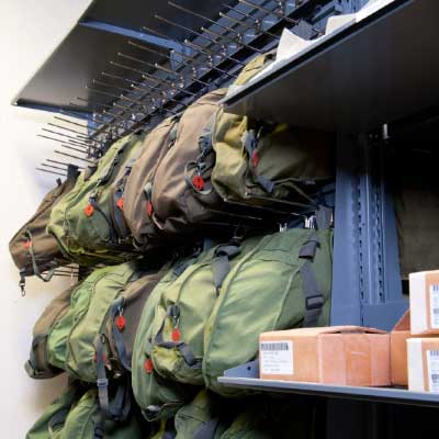 shelving solutions military gear storage 