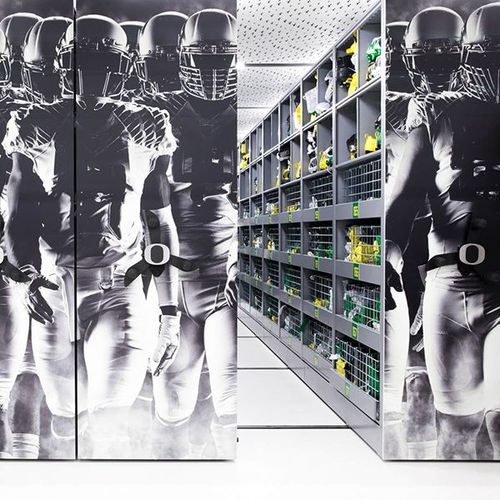 collegiate football equipment storage solutions