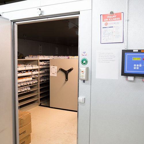 lab freezer mobile shelving system