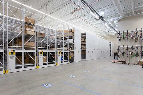 public safety heavy duty mobile shelving system