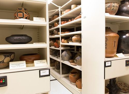 large pottery collection compact mobile storage system