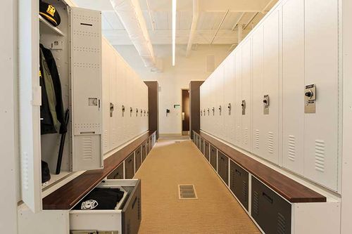 skokie police officer locker room design