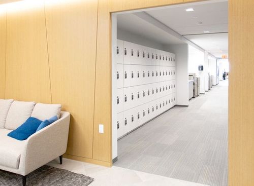 office day use locker wall