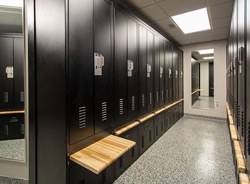 police breadboard bench lockers