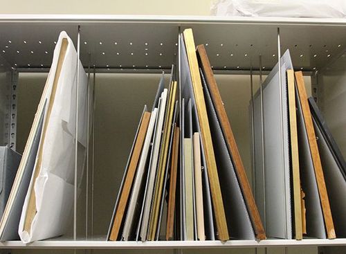 print frames archive shelving storage