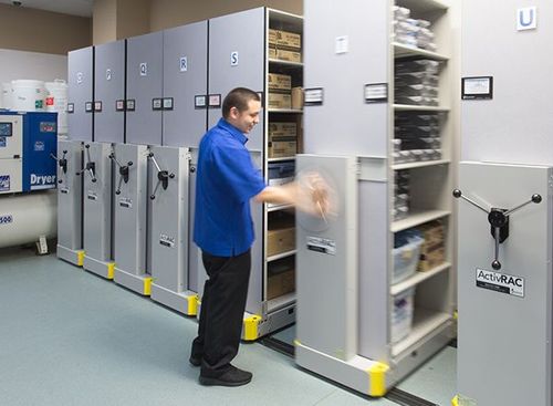 resort laundry supply shelving system