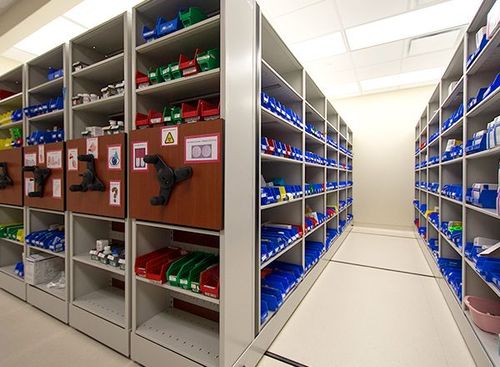 spacesaver pharmastor high-density medicine supply shelving