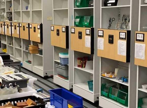 university science lab mobile shelving