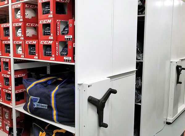 space saving hockey athletic equipment storage