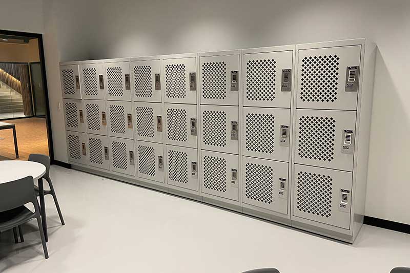 gear lockers in break room