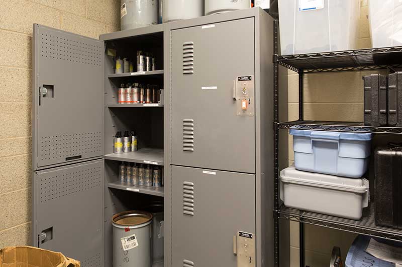 spaceaver gear locker for safe paint and chemical storage