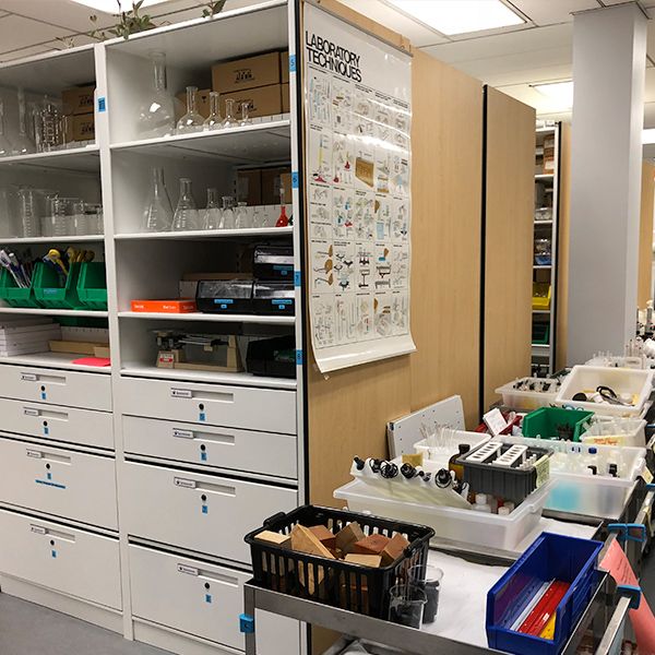 university lab supply storage room design