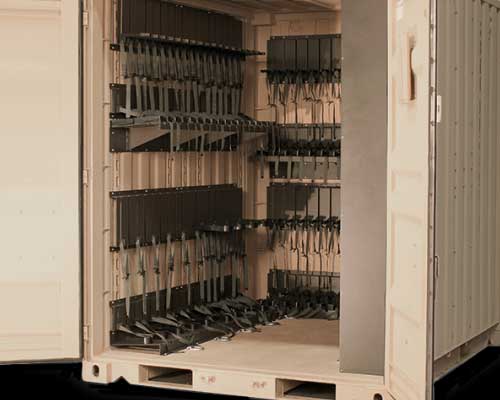 weapon secure shipping container storage